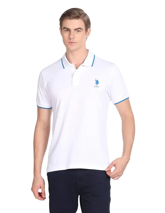 U.S. Polo ASSN. Striped Slim Fit Polo T Shirts for Men