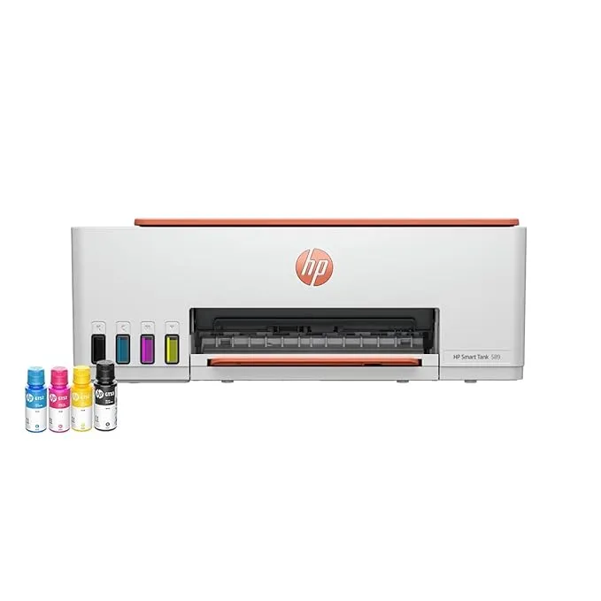 HP Smart Tank 589 All-in-One WiFi Colour Printer |Up to 4000 Black & 6000 Colour Prints I Print,Scan & Copy for Home/Office