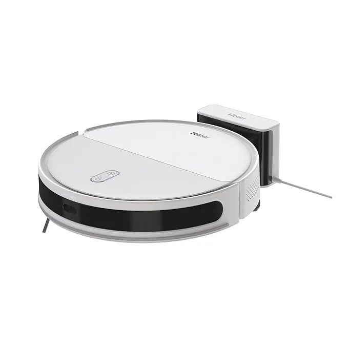 Haier Civic X11 White 2 in 1 Robot Vacuum Cleaner & Mop, 5000 Pa Suction, 2600mAh Battery, Covers Wide Area in Single Charge, Zero Tangle Technology, Advanced Laser Mapping | Anti-Fall, Pet Frindly