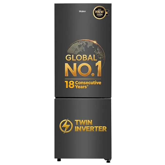 Haier 237 L 2 Star Frost Free Twin Inverter Double Door Bottom Mount Refrigerator 