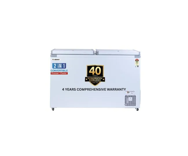 Rockwell 450DDU Double Door 5 Star Convertible Deep Freezer | Fast Cooling, Low Power Consumption, 4 Year Warranty, Energy Efficient, Perfect for Restaurants & Homes, Dual Mode Use