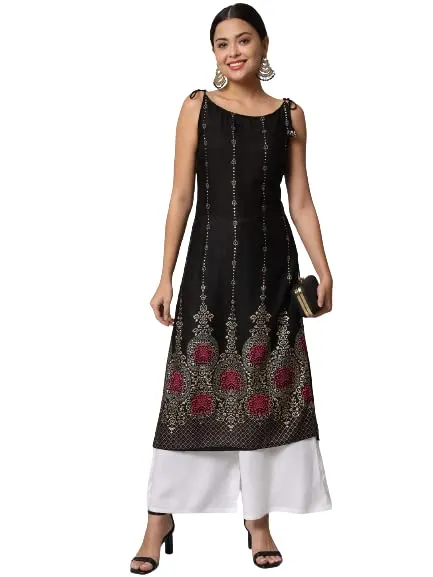 Women's Sleeveless Kurti Black