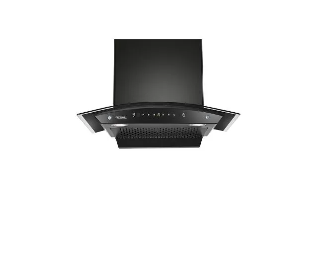 Hindware Smart Appliances | Amyra 60 cm Chimney | 1200 CMH | Auto Clean | Curved Glass | Filterless | Touch Control, Motion Sensor | 5 Yrs Warranty on Motor & 2 Yrs on Product | Wall Mounted (Black)