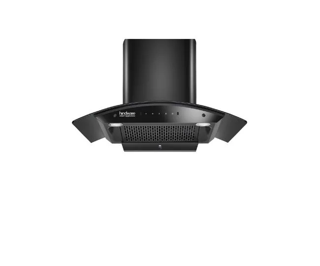 Hindware Smart Appliances | Nadia IN 90 cm Chimney | 1500 CMH |Curved Glass | Filterless | Auto Clean | Touch Control, Motion Sensor | 10 Yrs Warranty on Motor & 2 Yrs on Product (Black)