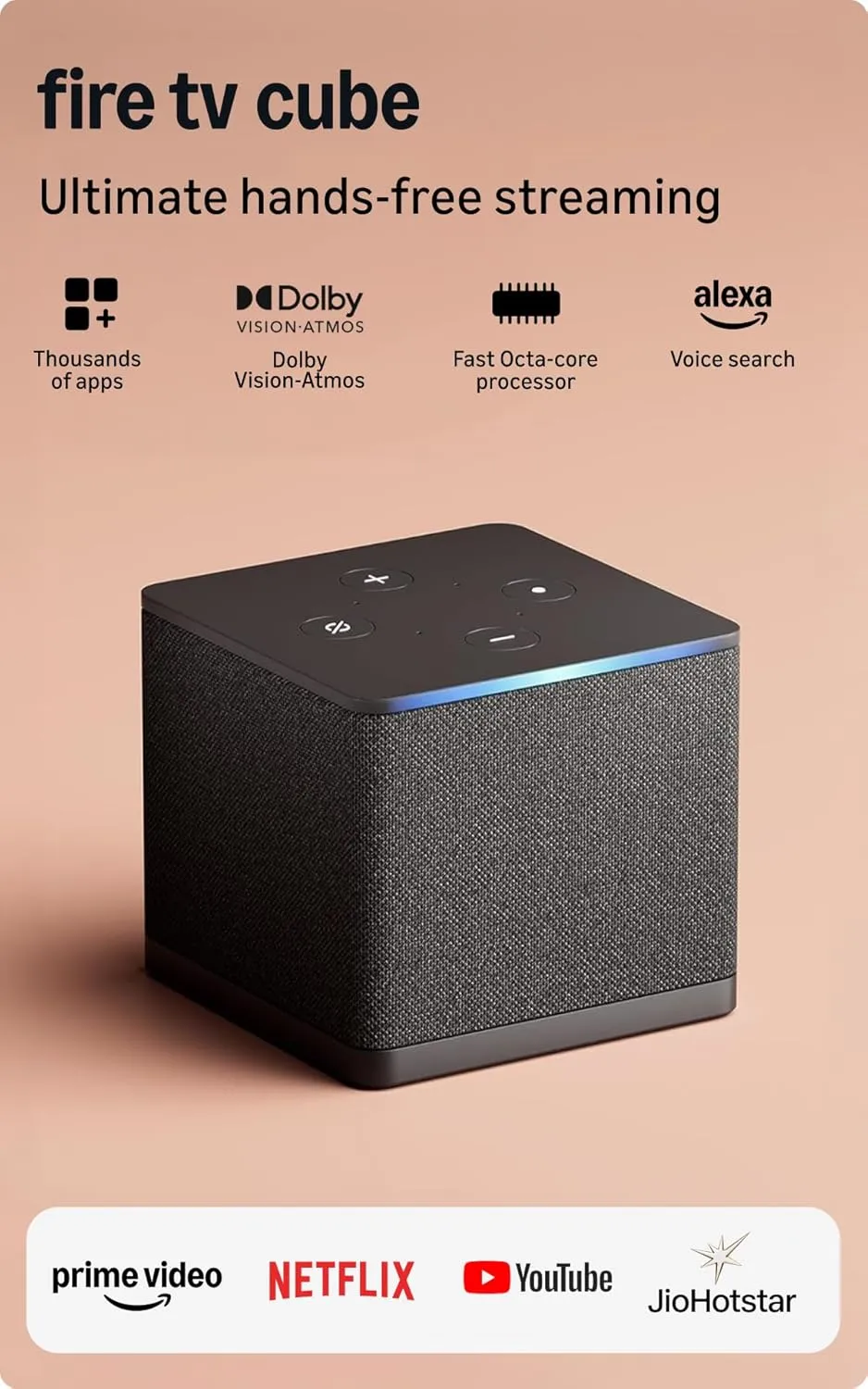 Fire TV Cube | Hands-free streaming device with Alexa