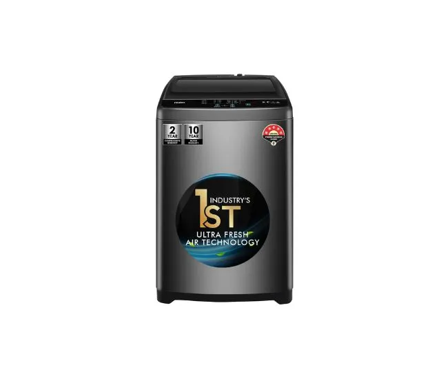 Haier 7 Kg 5 Star Fully Automatic Top Load Washing Machine | Oceanus Wave Pulsator | Near Zero Water Pressure | Quick Wash | Tub Self Clean | Soft Close Lid | HWM70-306S8N1 | Dark Jade Silver