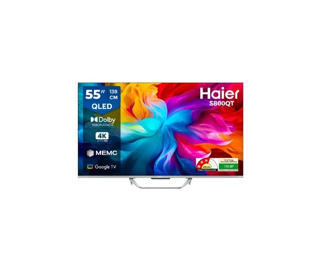 Haier 139 cm (55) S800 Series 4K Ultra HD Smart QLED Google TV 55S800QT-P (Grey)
