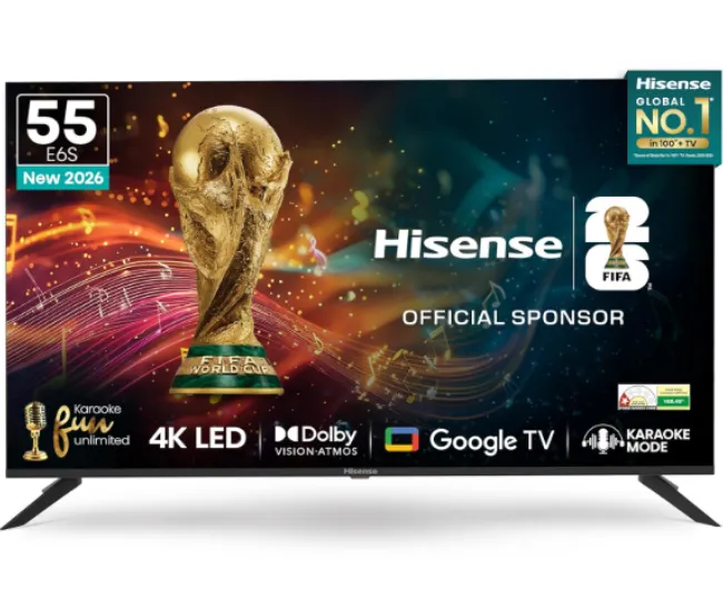 Hisense 139 cm (55 inches) E6S Series 4K Ultra HD Smart LED Google TV 55E6S