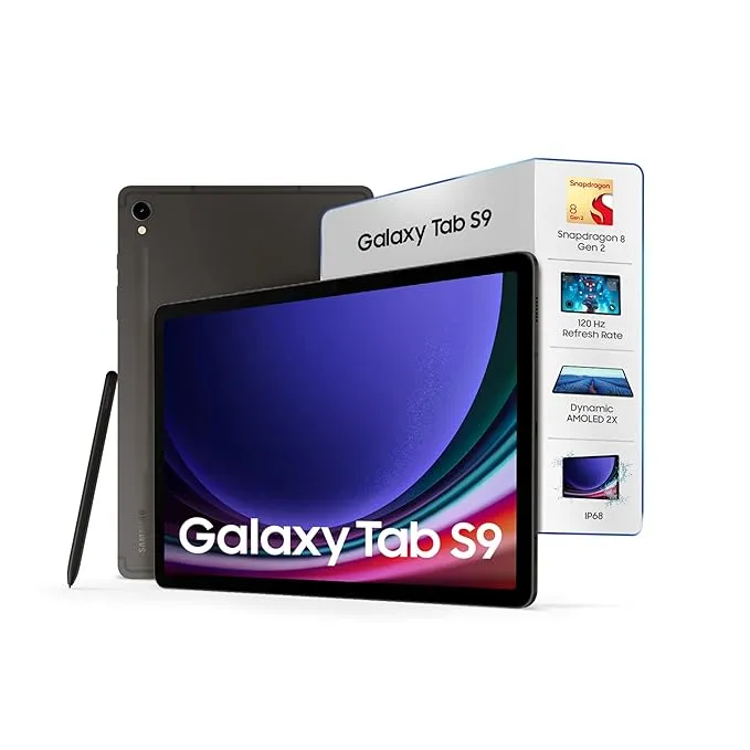 Samsung Galaxy Tab S9, S Pen in-Box, 27.81 cm (11 inch) Dynamic AMOLED 2X Display, RAM 8 GB, ROM 128 GB Expandable, Wi-Fi Tablet, Gray