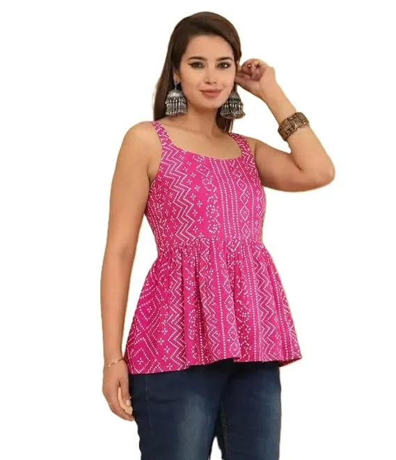 eneric Women's Rayon Print Peplum Top