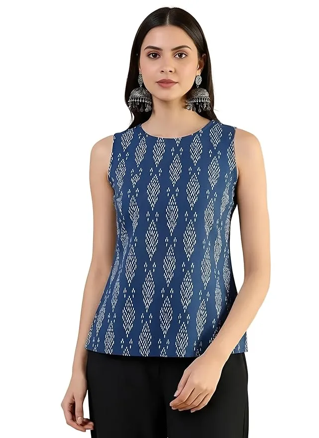 Pinkmint Womens Printed Sleeveless Top