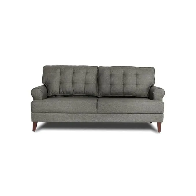 Wakefit Sofa Set for Living Room | 3 Year Warranty | 3 Seater Sofa, Wooden Sofa Set for Living Room, Three Seater Sofa - Dreamer (Fabric, Omega Grey)