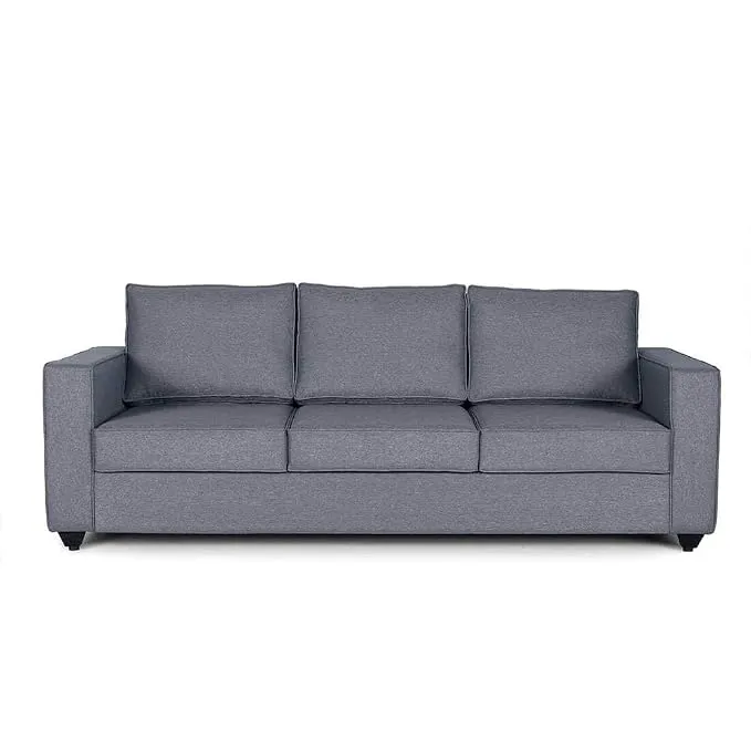 Wakefit Sofa Set | 3 Year Warranty | Mini 3 Seater Sofa for Living Room, Wooden Couch - Napper Mini (Omega : Blue)