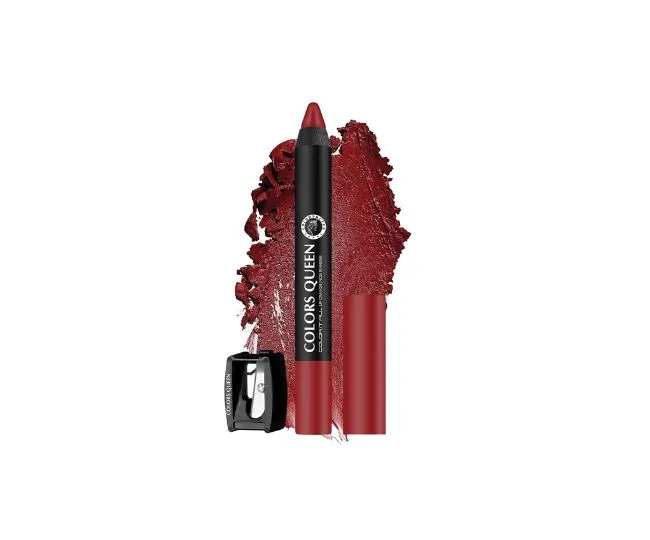 Colors Queen Color It All Long Lasting Crayon Lipstick | Up to 18 Hours Stay | Creamy Matte Finish | Waterproof & Light Weight | Smudge Proof | Lipsticks for Women (Dynamite Berry,3.5g)