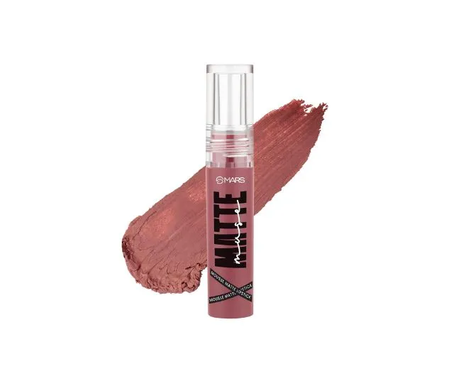 MARS Matte Muse Mousse Lipstick (3ml) (06-FASHION INSTA) with Doe-Foot Applicator | Highly Pigmented | Smooth Texture | Hydrating Formula | Blurry Lips Effect