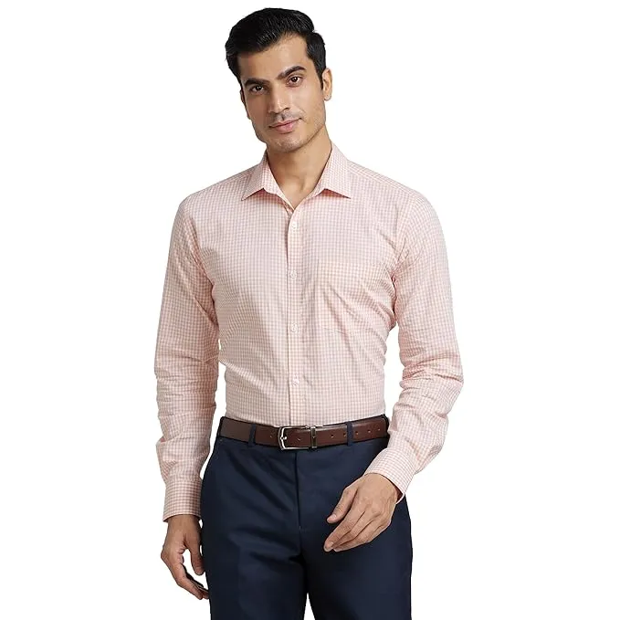 Park Avenue Men Cotton Checkered Slim Fit Shirt
