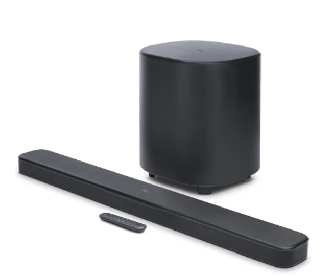 JBL New Launch Bar 500 MK2, Dolby Atmos Soundbar with Wireless Subwoofer, 5.1 Channel, 3D Surround, Multibeam, HDMI eARC with 4K Dolby Vision Pass-Through, Bluetooth, Wi-Fi, One App, 750W