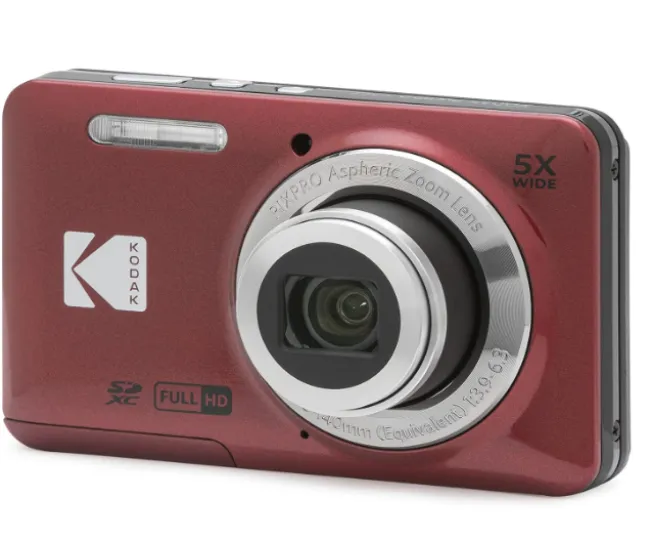 Kodak PIXPRO Friendly Zoom FZ55-BK 16MP Digital Camera with 5X Optical Zoom 28mm Wide Angle and 2.7" LCD Screen (Black) (Red)