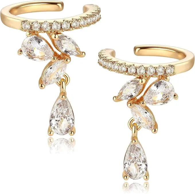 El Regalo Fancy CZ Ear Cuffs for Girls/Women