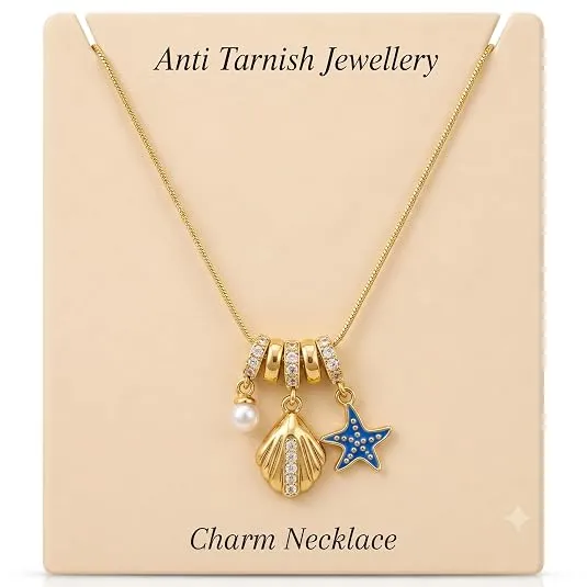 Anti-Tarnish Pendant Necklace for Women | Minimal Jewellery | Gold Plated Locket | Perfect Chain for Everyday Wear on Saree & Kurti