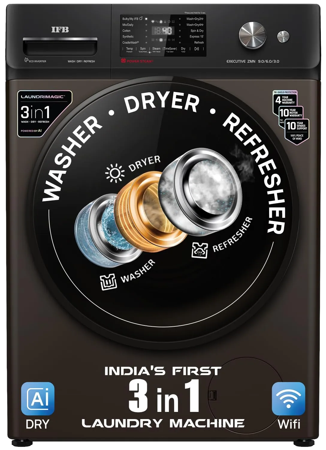IFB 9/6/3 kg Fully Automatic Washer Dryer Refresher
