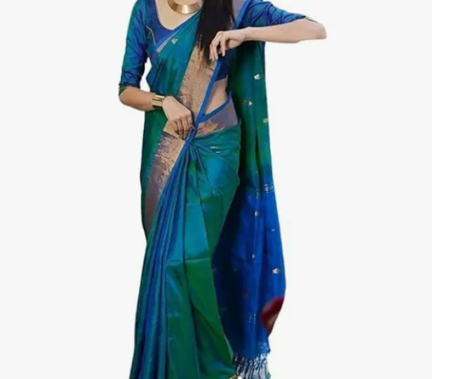 SGF11- Women's Kanjivaram Woven Soft Silk Saree With Blouse Piece