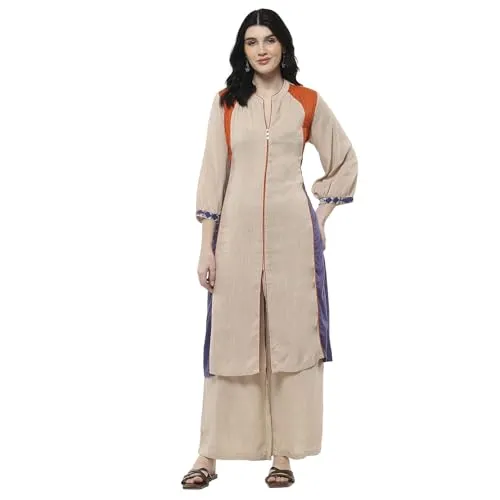 BIBA Women Viscose Rayon Straight Printed Suit Set