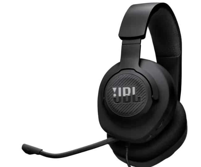 JBL Quantum 100M2 Wired Gaming Headphones, Supports Windows sonic spatial audio, 40mm Realistic Dynamic Drivers, Omnidirectional Detachable Mic, Breathable Memory Foam cushions, PC/Xbox/PS/3.5mm-Black