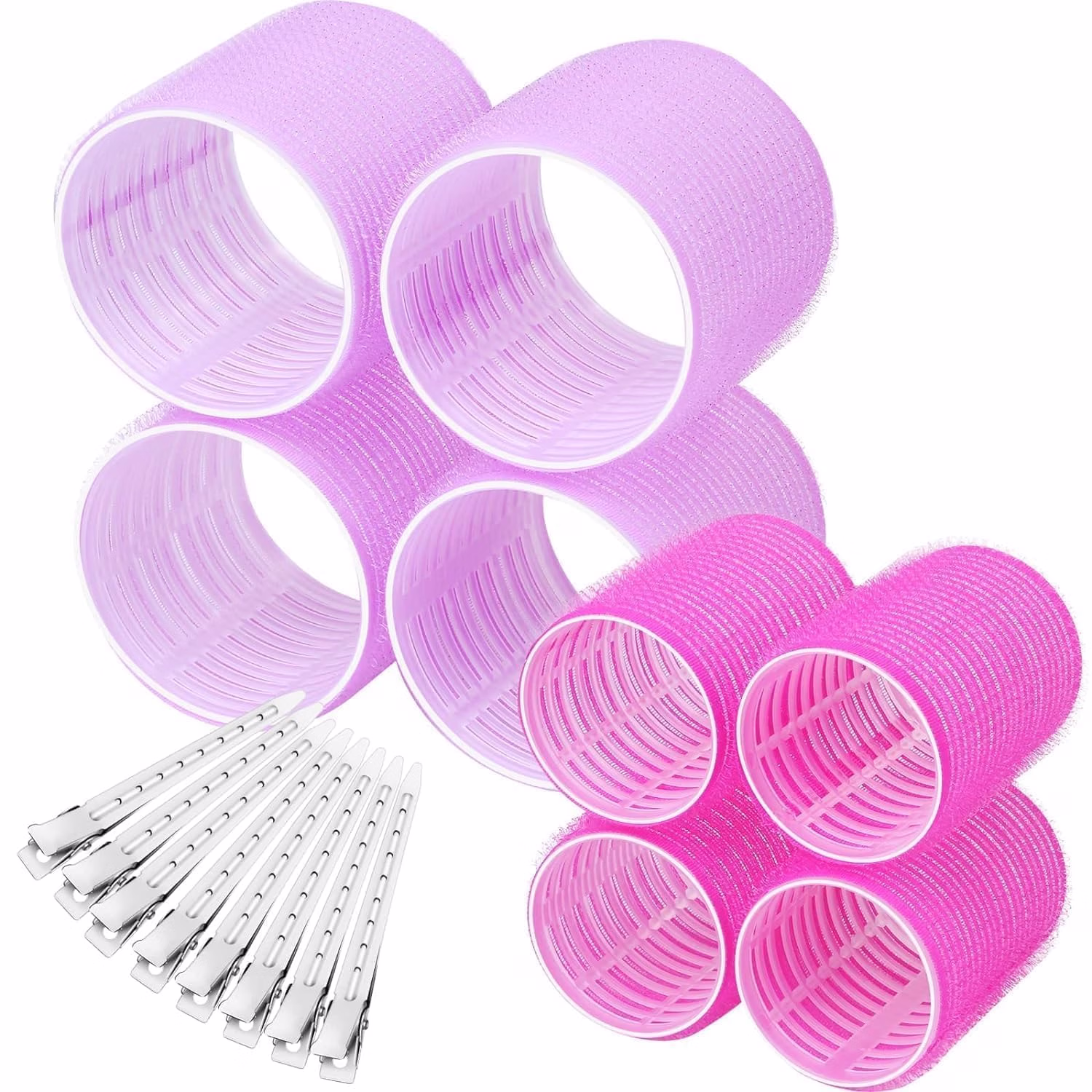 FITVERT 8 Pcs Self Grip Hair Rollers Hair Curlers 