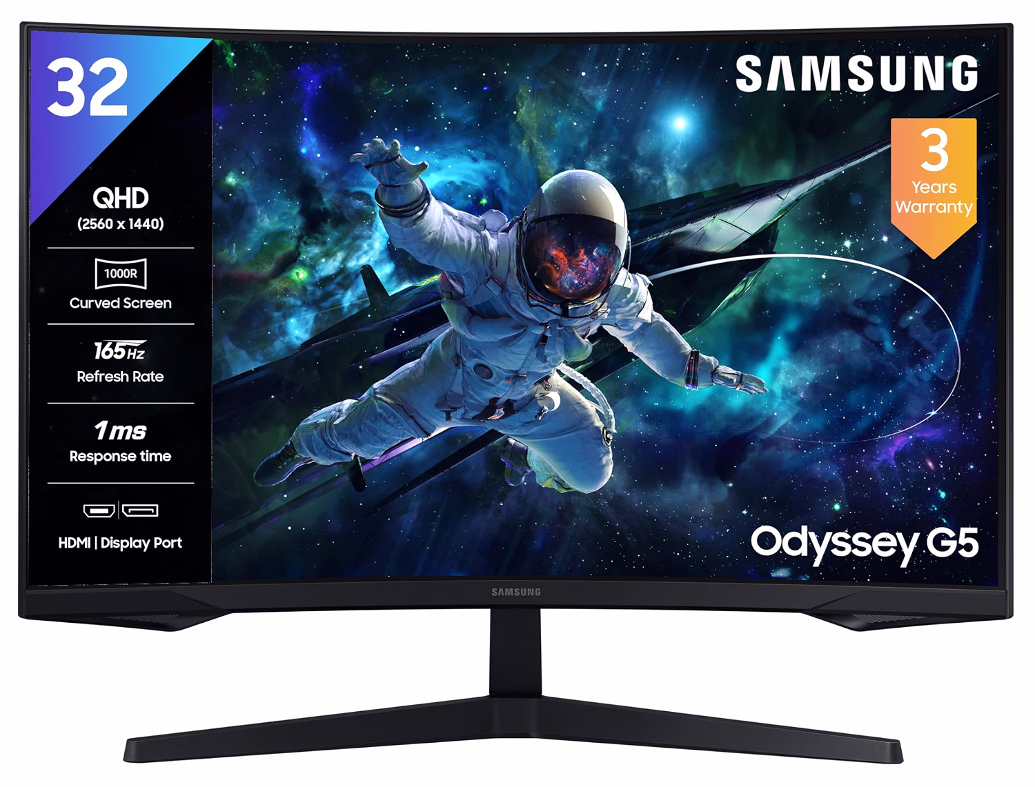 Samsung 32 (80cm) Odyssey G5 2K Curved Gaming Monitor