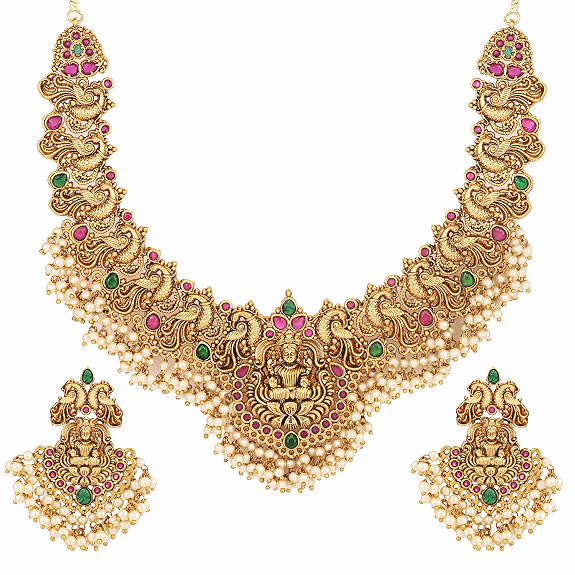 Shining Diva Fashion Pearl Choker Traditional Jewellery Set for Women