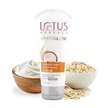 Lotus Herbals WhiteGlow Oatmeal & Yogurt Skin Brightening Face Scrub