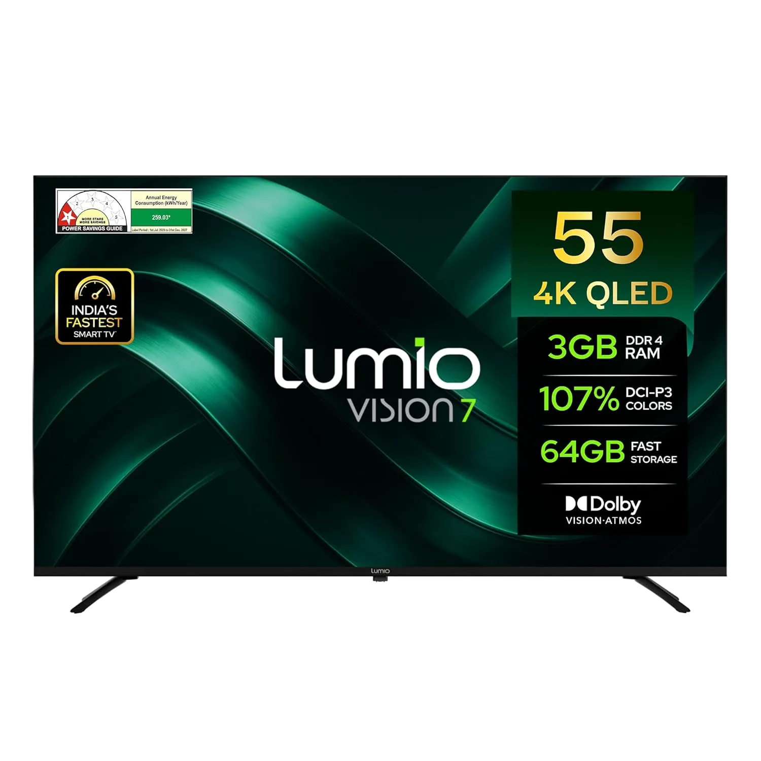Lumio Vision 7 2026 55-Inch 4K Ultra-HD Smart QLED Google TV