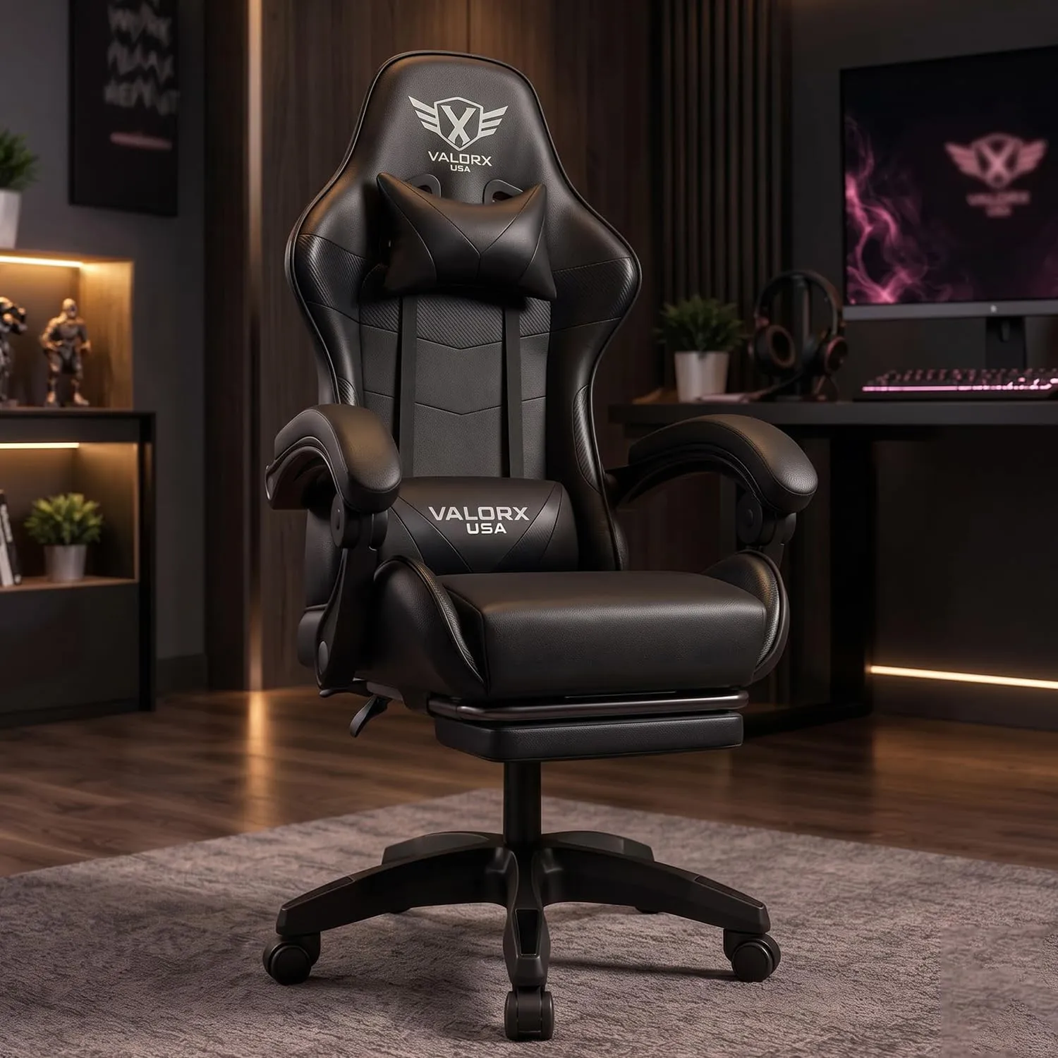 Fighter By ValorX USA Office Chair with Footrest