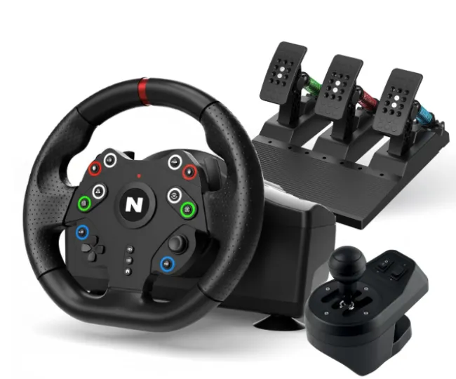 Nitho Drive Pro Sport V23 Gaming Steering Wheel with H-Pattern Gear Shifter and 3 Pedals Set, Racing Wheel for PC, PS4, Switch, Xbox One & Xbox Series X|S, 270 Zero Dead Zone Car Driving Simulator