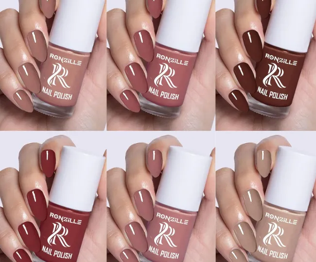 . Ronzille Nude Nail Polish Combo Pack of 6 