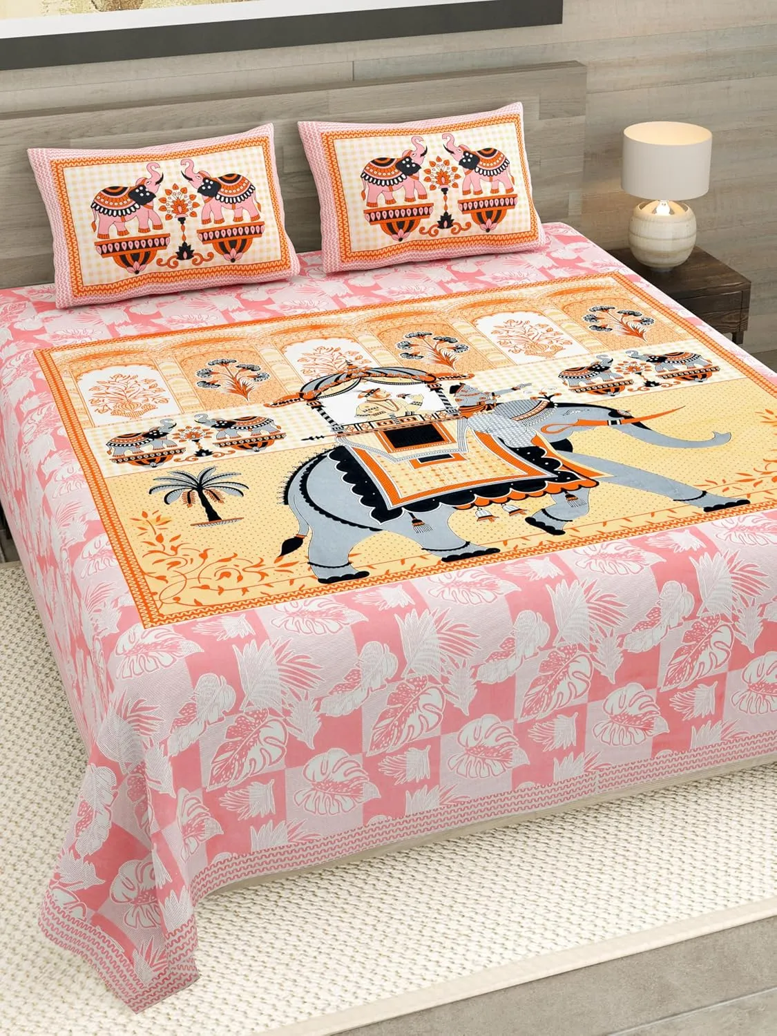  RajasthaniKart 144 Cotton King Size Bed Sheet