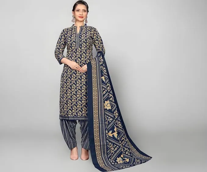 Rajnandini Women Cotton Printed Ready to Wear Patiala Salwar Suit