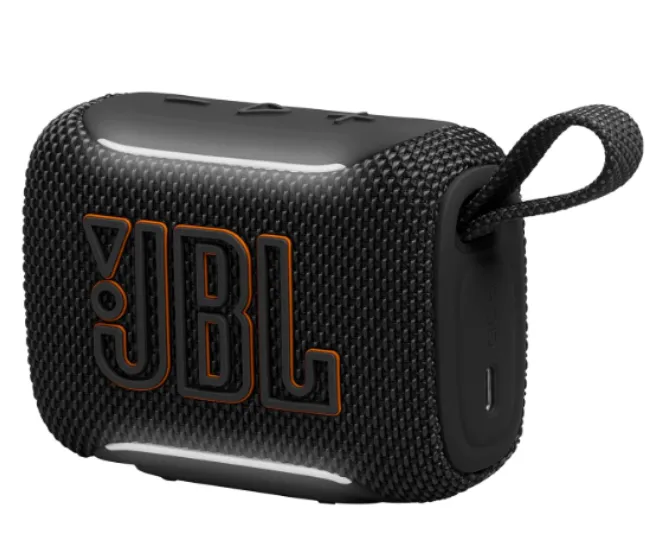 JBL Go 5 Portable Bluetooth Speaker with Pro Sound & Deep Bass, Ambient Edge Lighting, Upto 10 Hours Playtime, IP68 Waterproof, AirTouch Pairing, Auracast, USB-C Lossless Audio (Black)
