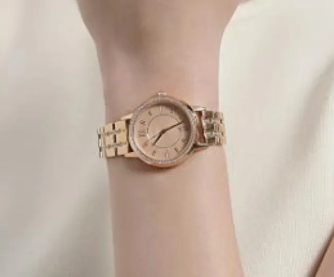 Fossil Gwen Analogue Women's Watch (Gold Dial Womens Standard Colored)-Es4879 Gold Plated, Gold Strap - Gold-Plated