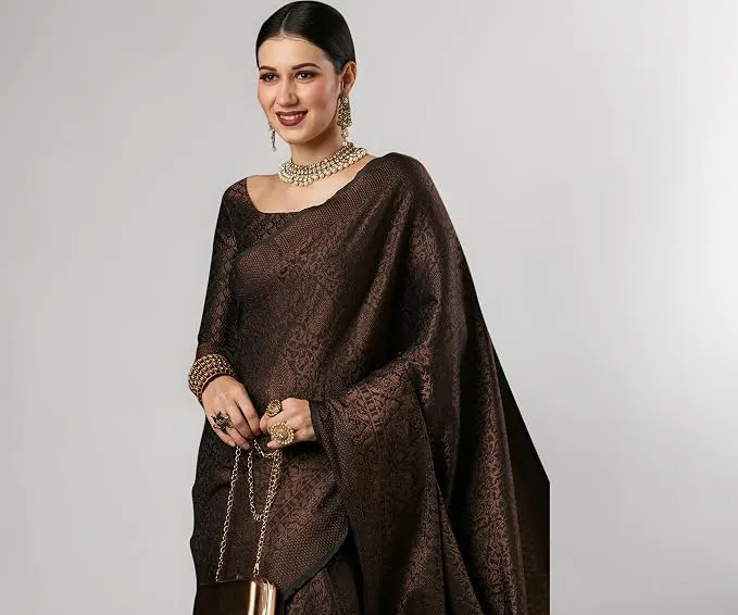 AKHILAM Women's Kanjivaram Pure Soft Silk Saree For Women Saree With Unstitched Blouse Piece |Soft banarasi saree for women|silk saree pure silk