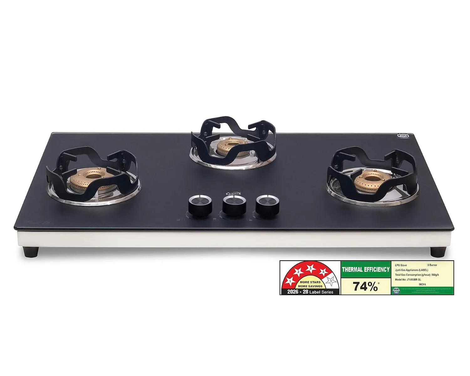 Jyoti Noir 3 Burner Automatic Gas Stove