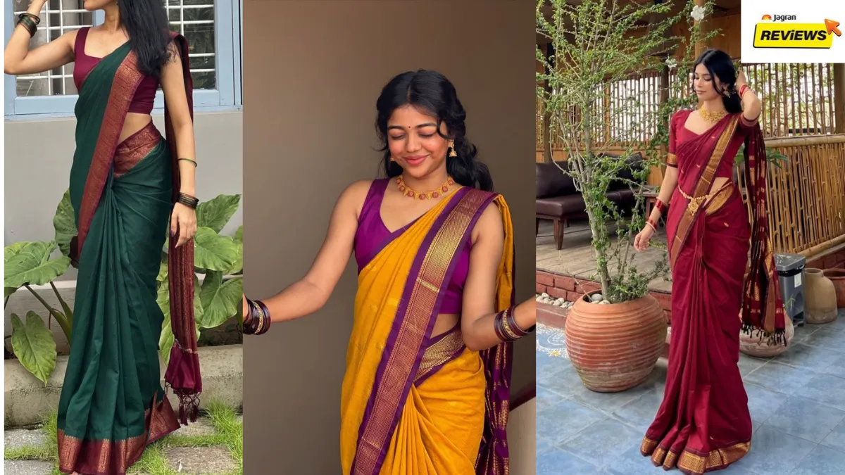 Plain Saree With Border Designs To Style For Office Parties And Diwali Gatherings