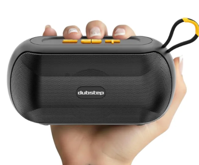 Dubstep Pop 1400 Portable Bluetooth Speaker | 14W Loud Sound, Deep Bass with XBASS, 16 Hrs Playtime, TWS Stereo Pairing, 52mm Driver, Splash-Resistant, Carry Strap (Black)