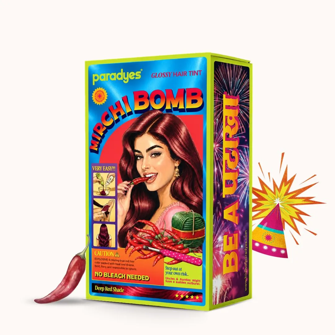 Paradyes Mirchi Bomb Glossy Hair Tint, Deep Red - No Bleach Needed
