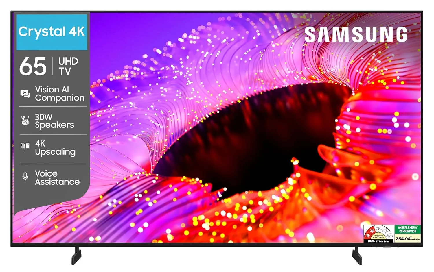 Samsung 65 inch (163cm) Crystal UHD 4K Vision AI 2026 Smart TV | 30W Speakers | 4K Upscaling | HDR10+ | 150+ Channels | 7 Years OS Upgrade | UA65UE85AHULXL