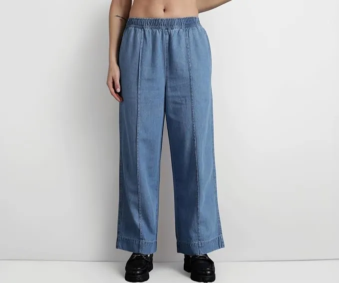 INKD Womens Wide Leg Jeans