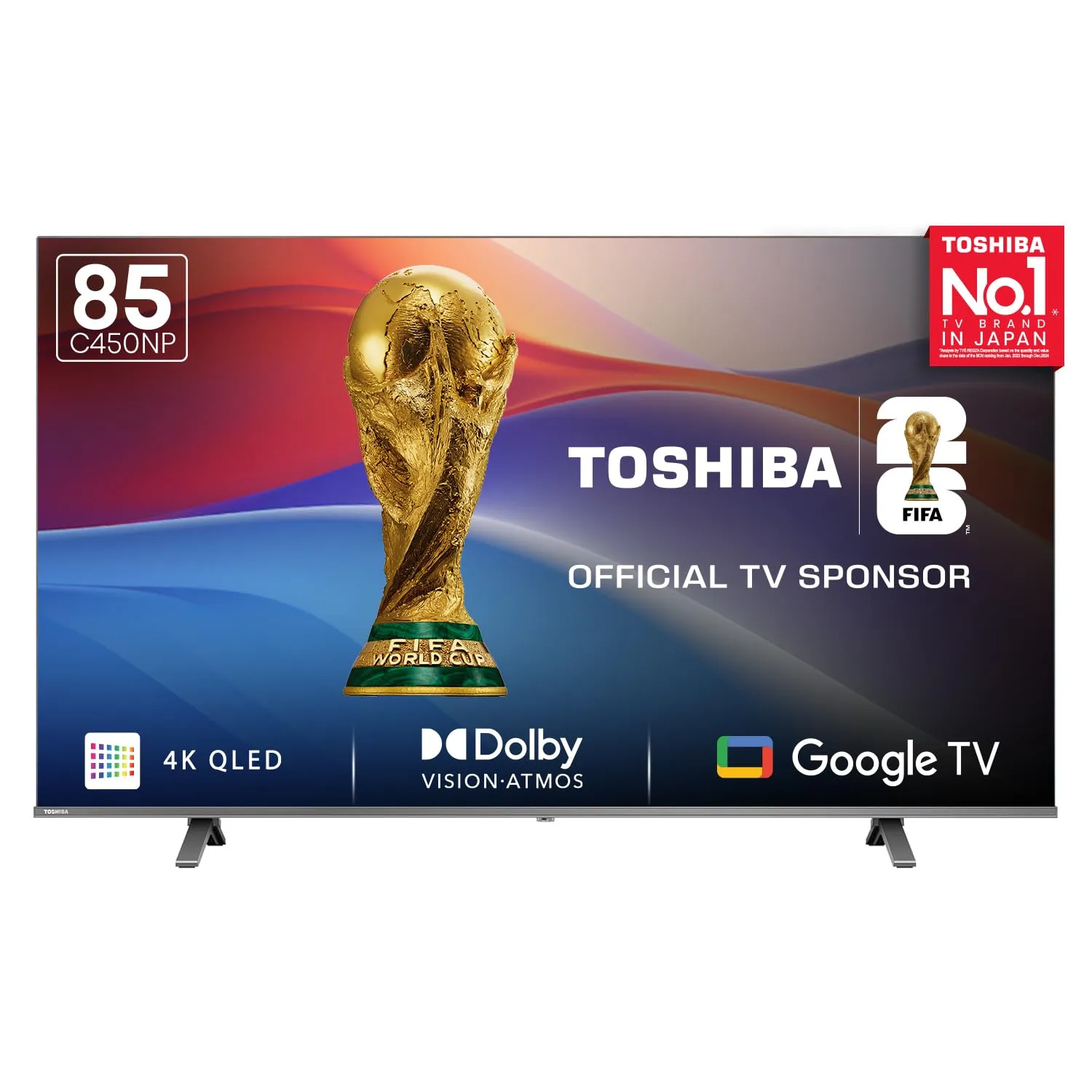 Toshiba 215 cm (85 inches) C450NP Series 4K Ultra HD Smart Google QLED TV 85C450NP (Black)