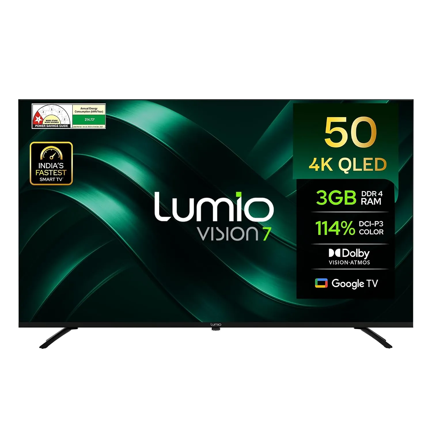 Lumio Vision 7 127 cm (50 inches) 4K Ultra-HD Smart QLED Google TV FTW2-ADSG