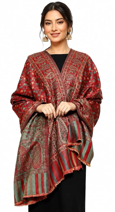 Weavers Villa Kani Poly Wool Shawl for Women